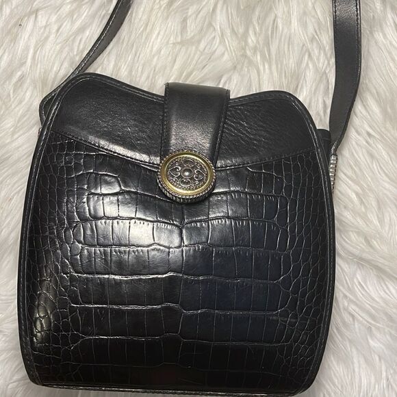 Brighton Handbags - Black leather Brighton cross body purse